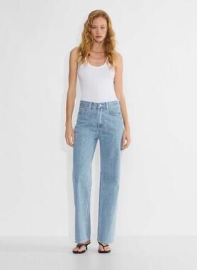 Women’s Aritzia Denim Forum Farrah High Rise Wide Jeans Light Wash Denim SZ 28
